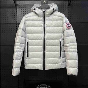 Canada Goose Silver Hooded Puffer Jacket